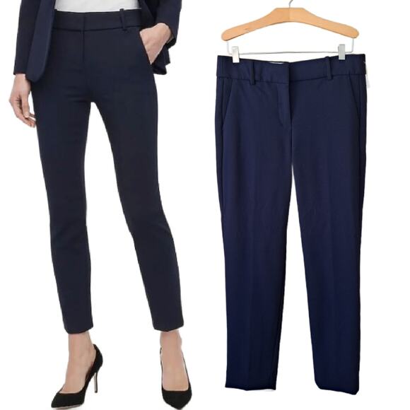 J CREW 365 Cameron Slim Crop Pant in Four-Season Stretch Size 6 Navy Blue - Picture 1 of 10